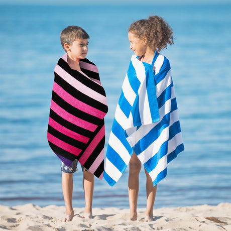 Velour Striped Beach Towel Sunset by GEEZY - UKBuyZone