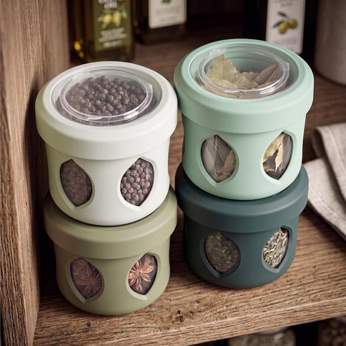 4 Piece Stackable Snack Pots