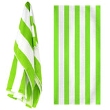 Beach Bath Towel Large Microfibre Green Striped
