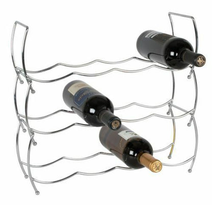 3 Tier Stackable Chrome Wine Storage Display Rack Holder Up To 12 Bottles by MTS - UKBuyZone