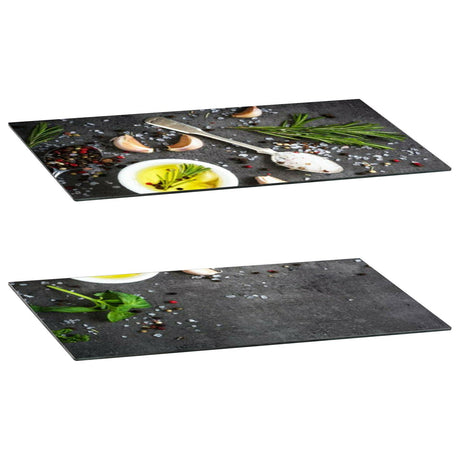 Glass Cutting Boards with Salt & Garlic Design by Geezy - UKBuyZone