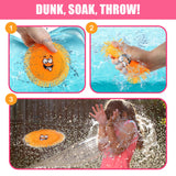 Water absorbing flying disc toy.