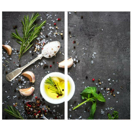 Glass Cutting Boards with Salt & Garlic Design by Geezy - UKBuyZone