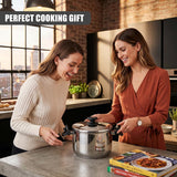 Stainless Steel Pasta Pot With Locking Strainer Lid