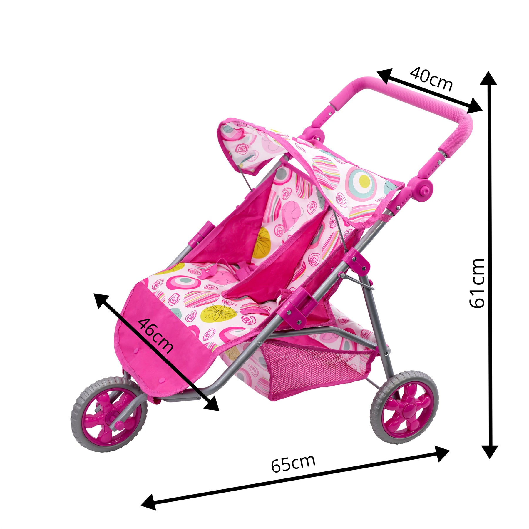 Pink Twin Dolls Stroller with Storage Basket by BiBi Doll At UKBuyZone UKbuyzone