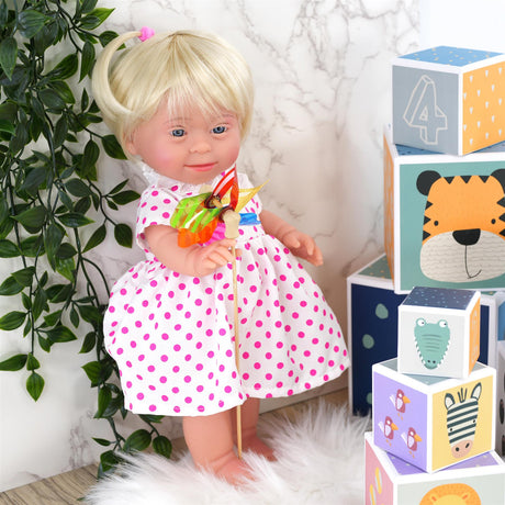 BiBi Doll Down Syndrome Girl - Blonde Hair (36 cm / 14") by BiBi Doll - UKBuyZone