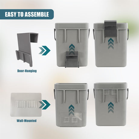 Hanging Kitchen Waste Bin with Lid 3L by GEEZY - UKBuyZone