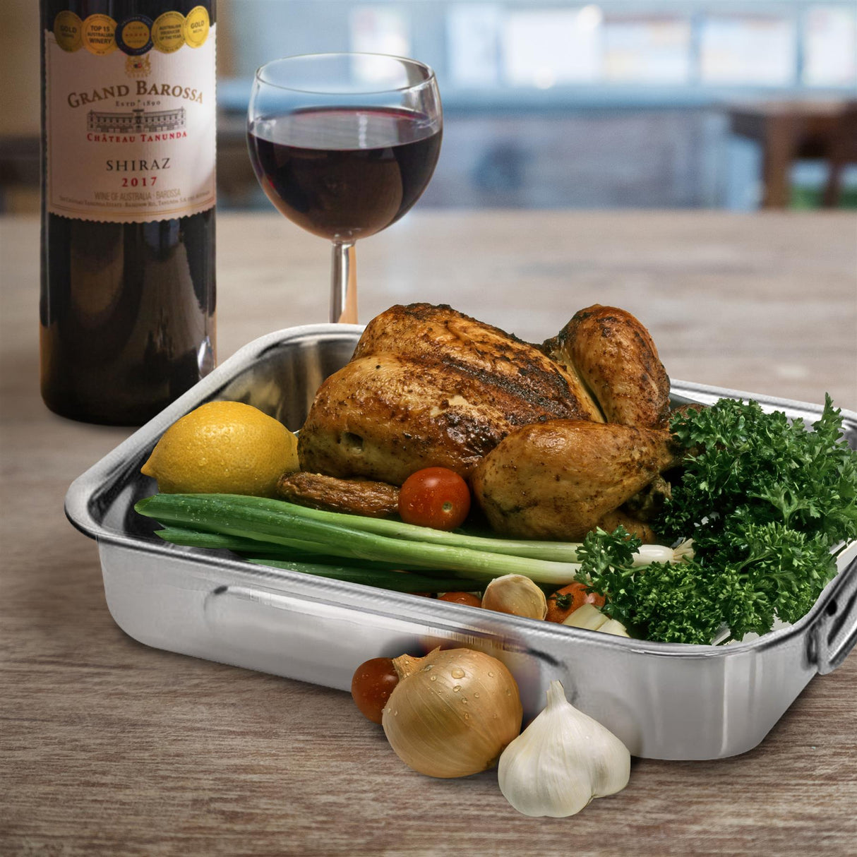Set Of 3 Stainless Steel Roasting Trays