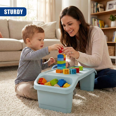 A woman and a baby playing together at a bed tray table. - UKBuyZone
