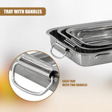 Set Of 3 Stainless Steel Roasting Trays