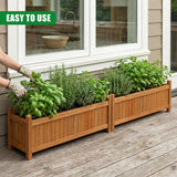Wooden Large Rectangular Planters 2 Pack