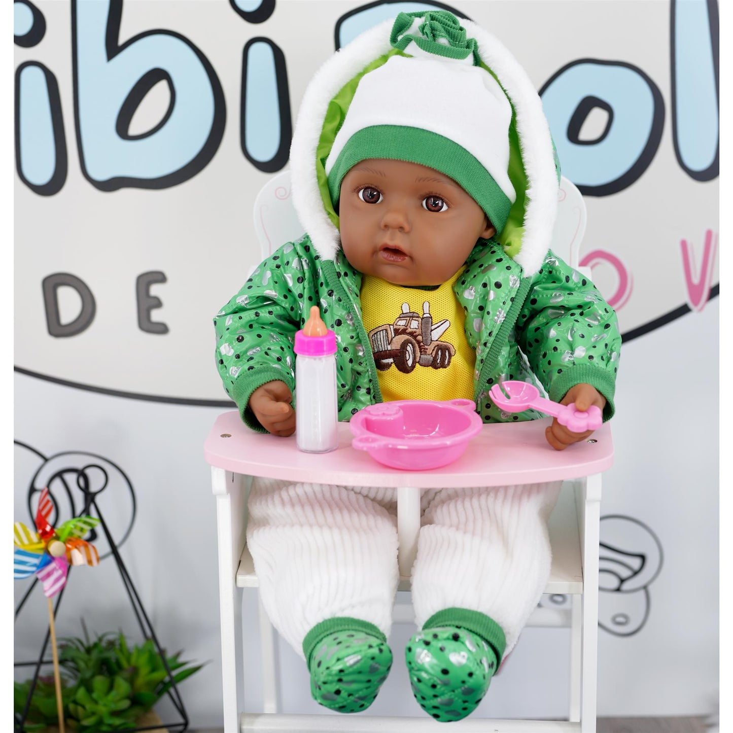 BiBi Black Baby Doll "Grean Pea" (50 cm / 20") by BiBi Doll - UKBuyZone