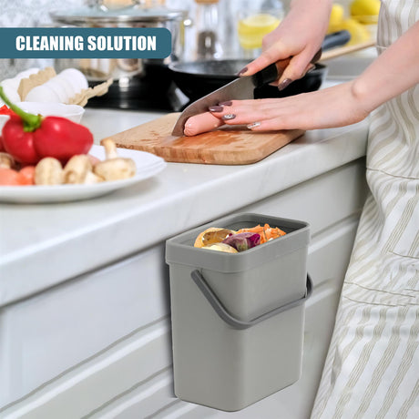 Hanging Kitchen Waste Bin with Lid 3L by GEEZY - UKBuyZone