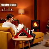 Red Wooden Candle Bridge with 7 LED Lights