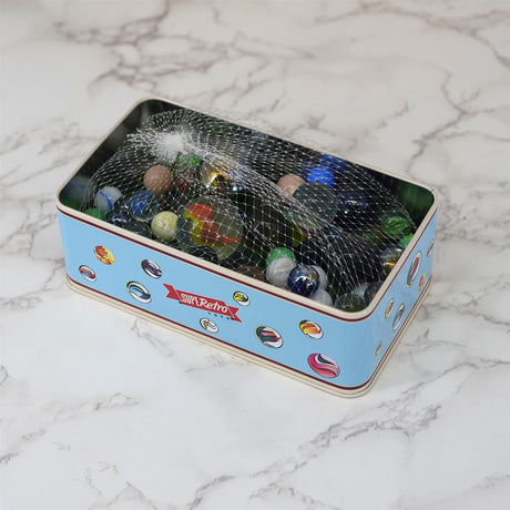 Classic Glass Marbles In A Tin by The Magic Toy Shop - UKBuyZone