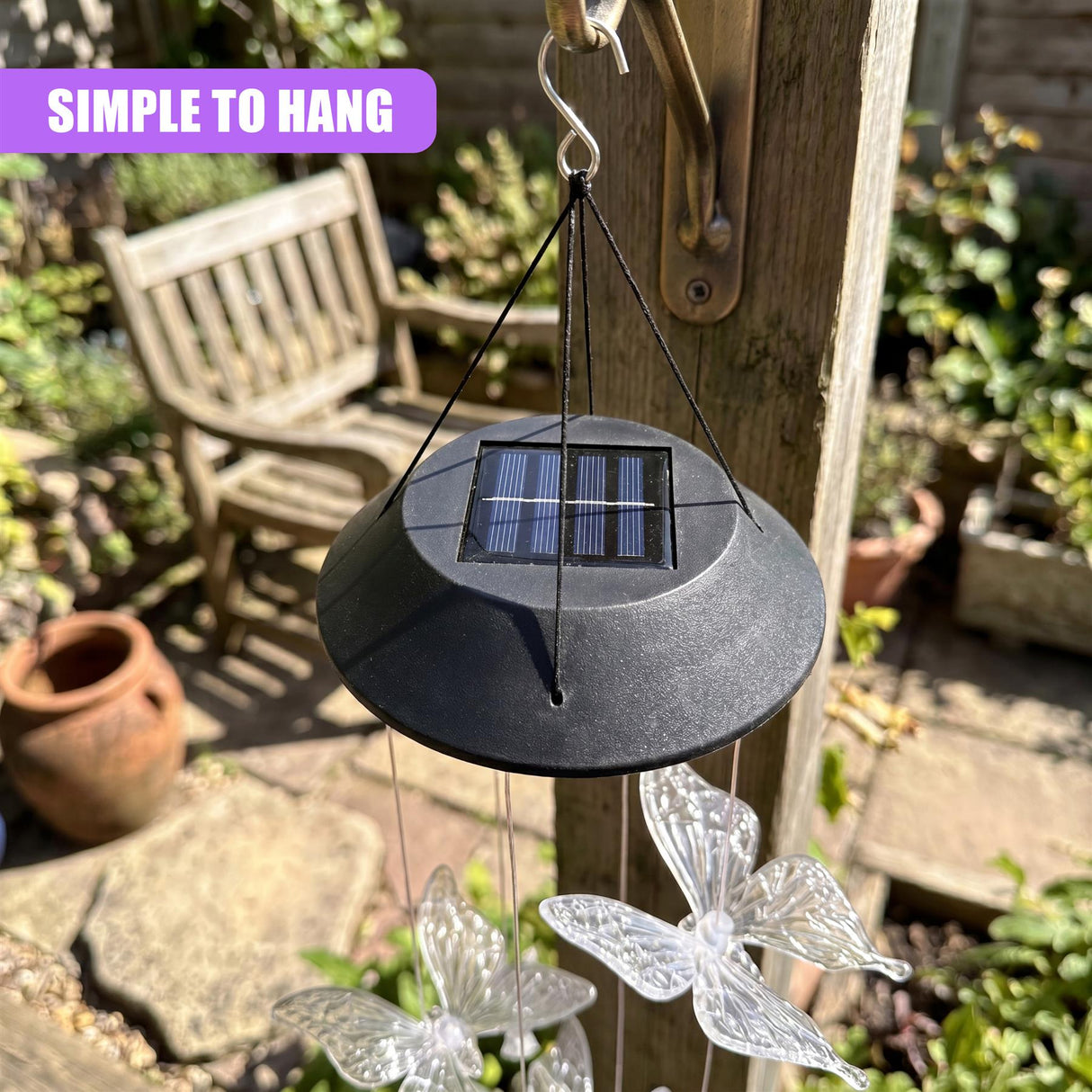 Solar Butterfly LED Wind Chimes
