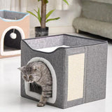 "Foldable grey pet bed with a cat in it." - UKBuyZone