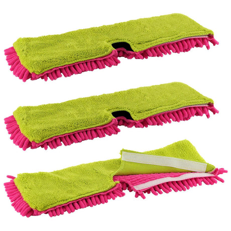 Set of 3 Double Sided Microfibre Mop Head by Geezy - UKBuyZone