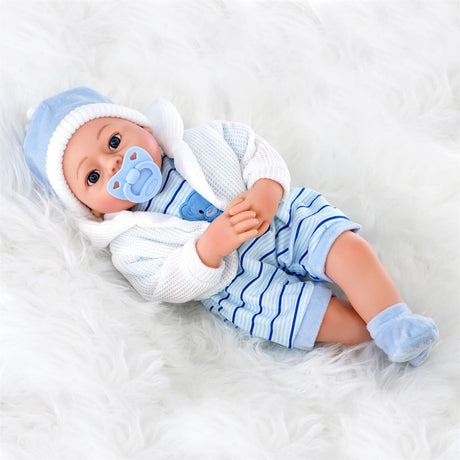 Blue Baby Boy Doll With Dummy & Sounds by BiBi Doll - UKBuyZone