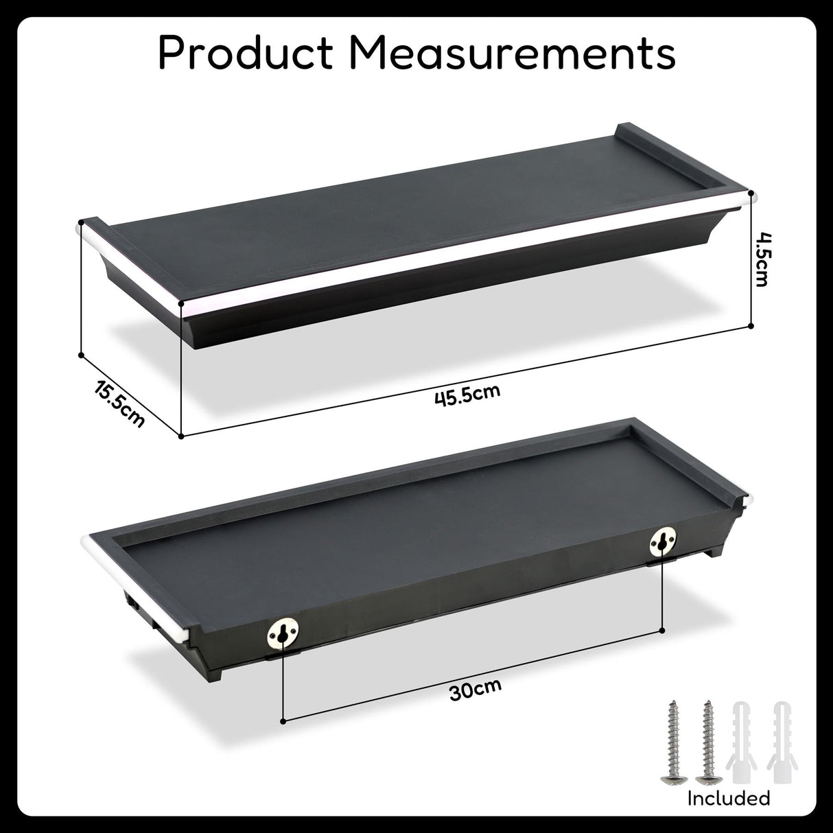 Floating Shelves with LED Lights