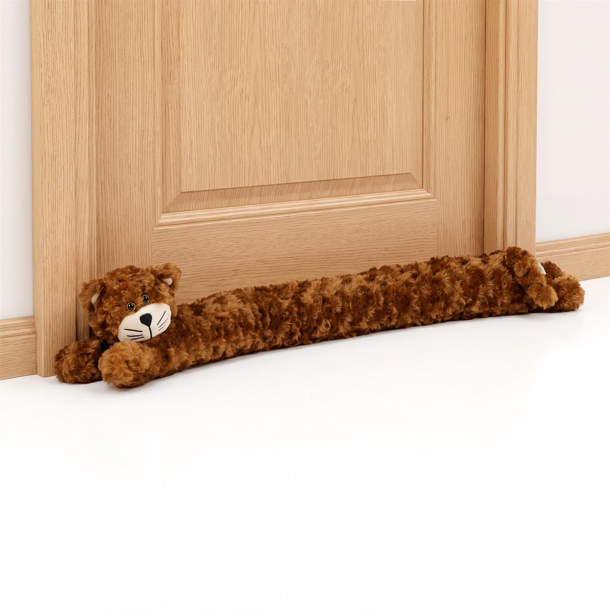 Novelty Draught Excluder for Doors Brown Cat Design