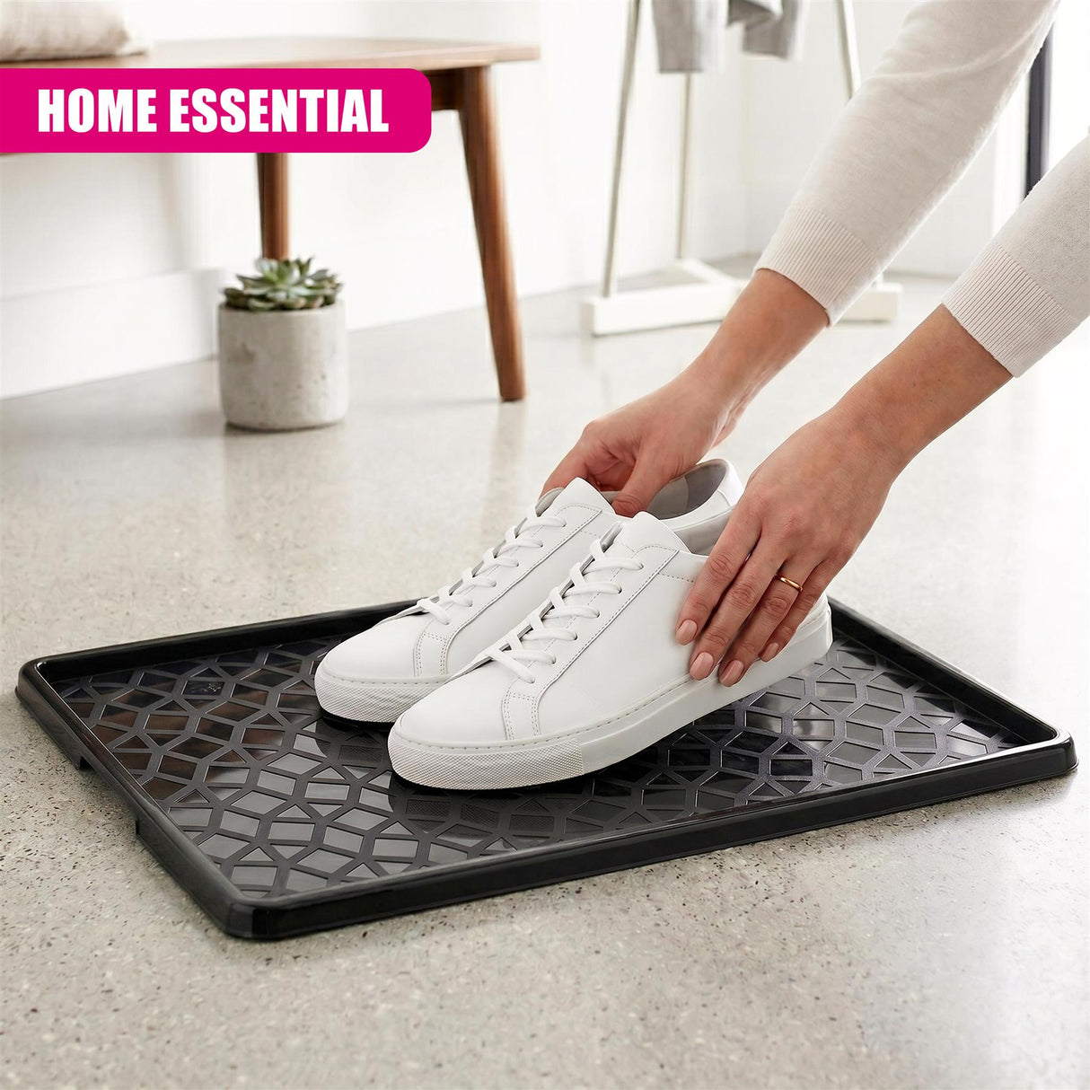 Set of 2 Plastic Shoe Trays