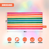 Velour Striped Beach Towel Tropical Burst by Geezy - UKBuyZone
