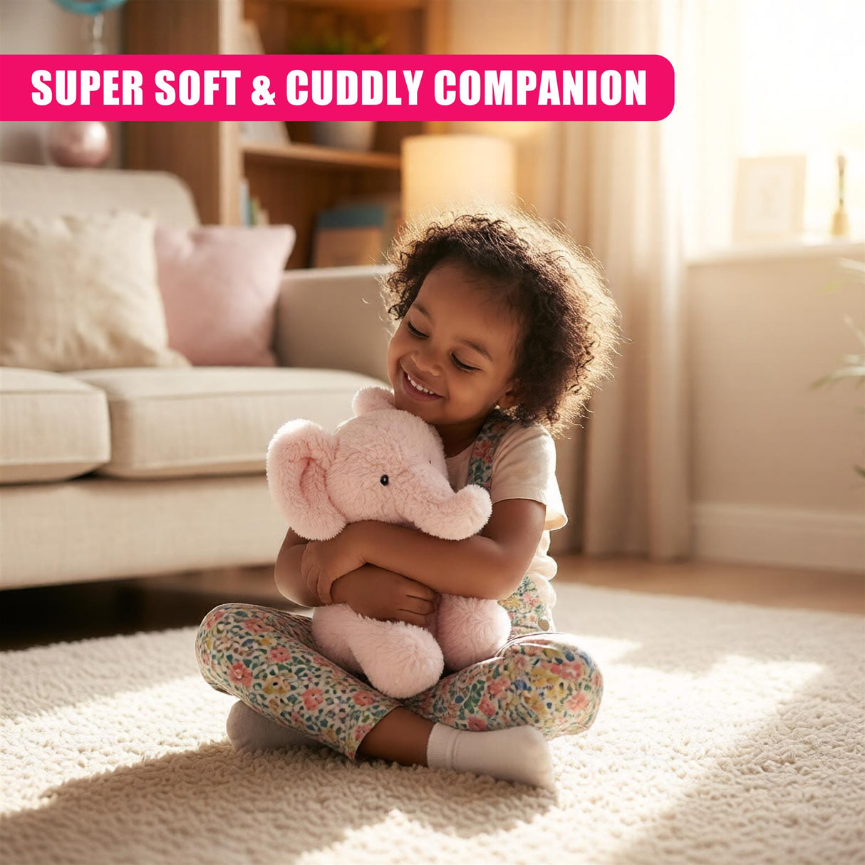 Pink Plush Elephant Soft Toy