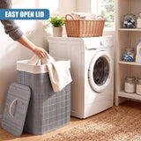 Grey Bamboo Laundry Hamper 72L