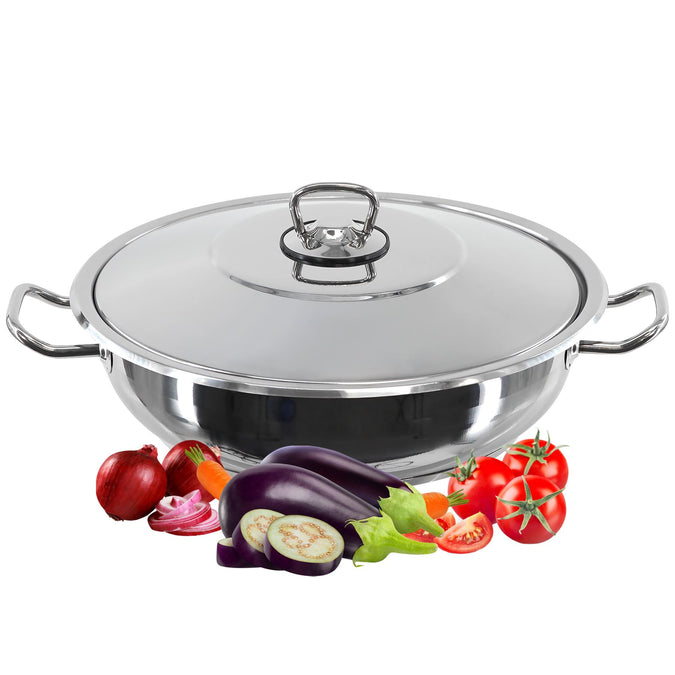 Gastro Shallow Pot With Lid 24 x 6 cm - UKBuyZone