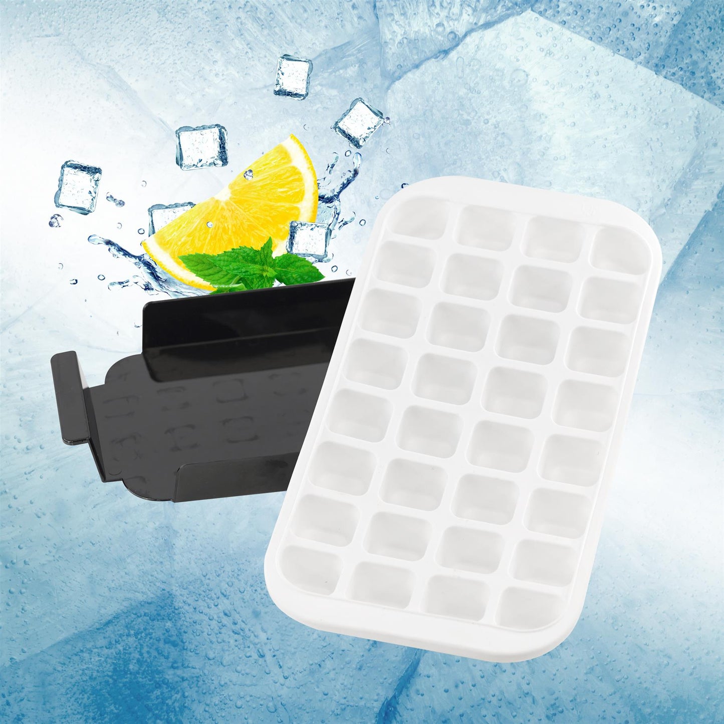 Silicone 32 Ice Cube Mould with Tray by GEEZY - UKBuyZone