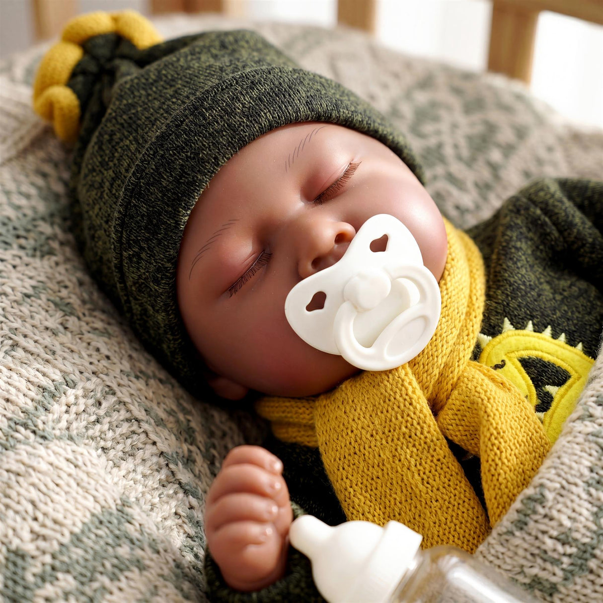 BiBi Black Doll Reborn Ethnic Sleeping Boy "Glorio" (50 cm / 20")