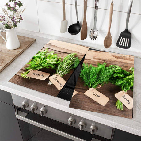 Glass Cutting Boards with Herbs Design by Geezy - UKBuyZone