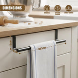 Dimensions show a towel rail supporting a striped kitchen towel measuring 36.5 cm beneath a cabinet.