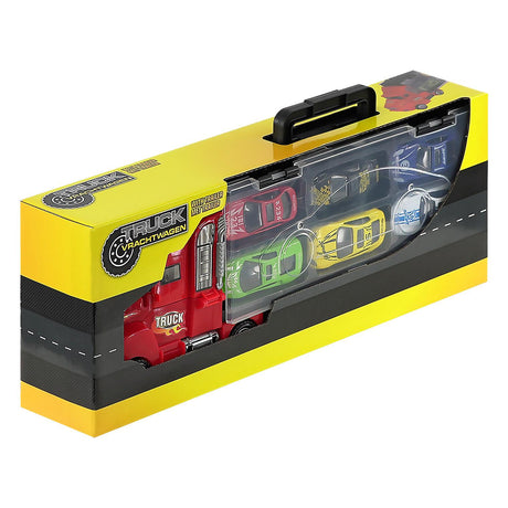 Kids Toy Truck Carrier & 6 Mini Cars Set by The Magic Toy Shop - UKBuyZone