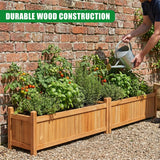 Wooden Large Rectangular Planters 2 Pack