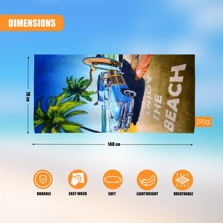 Enjoy The Beach Design Large Towel by Geezy - UKBuyZone