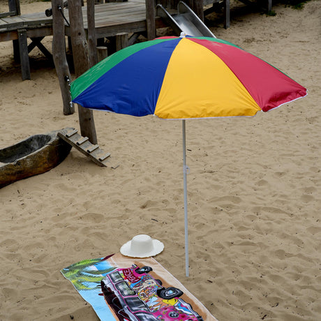 Multi-Coloured Beach Tilting Parasol 1.6M by The Magic Toy Shop - UKBuyZone