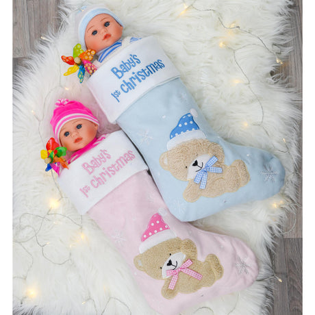 Set of 2 Baby's 1st Christmas Stockings by The Magic Toy Shop - UKBuyZone