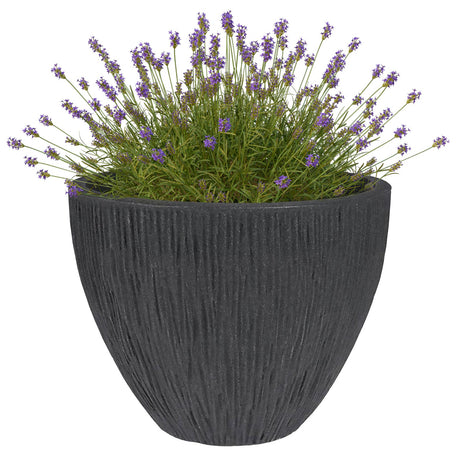 Large Anthracite Round Indoor Outdoor Flower Pot by GEEZY - UKBuyZone