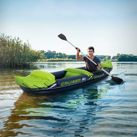 gHOST-7 Inflatable Canoe Kayak Dinghy Boat with Double Paddle 2 - Person by Geezy - UKBuyZone