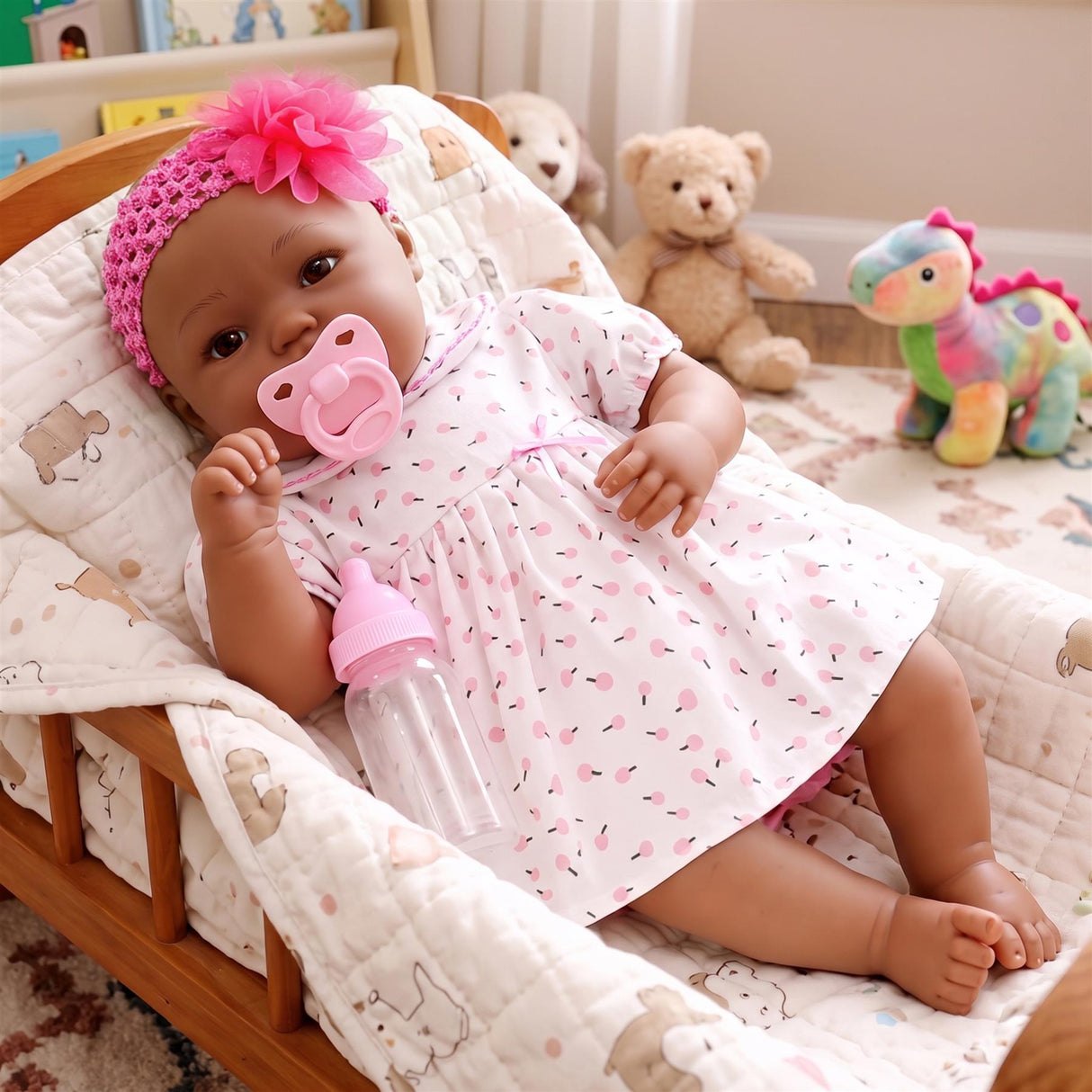 BiBi Black Doll Reborn Ethnic "Blossom" (50 cm / 20")