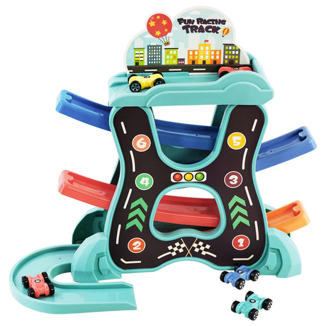 Click Clack Spiral Tower Playset with 6 Mini Cars by The Magic Toy Shop - UKBuyZone