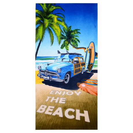 Enjoy The Beach Design Large Towel by Geezy - UKBuyZone