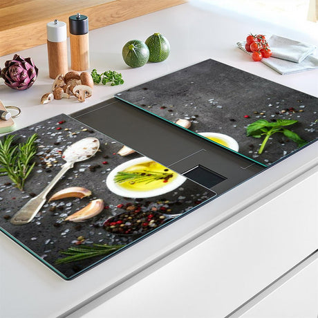 Glass Cutting Boards with Salt & Garlic Design by Geezy - UKBuyZone