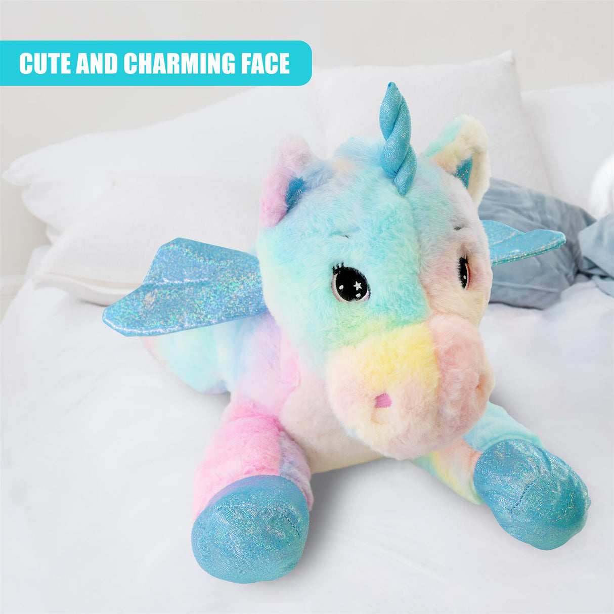 Unicorn with Sparkling Wings - Soft Toy by The Magic Toy Shop - UKBuyZone