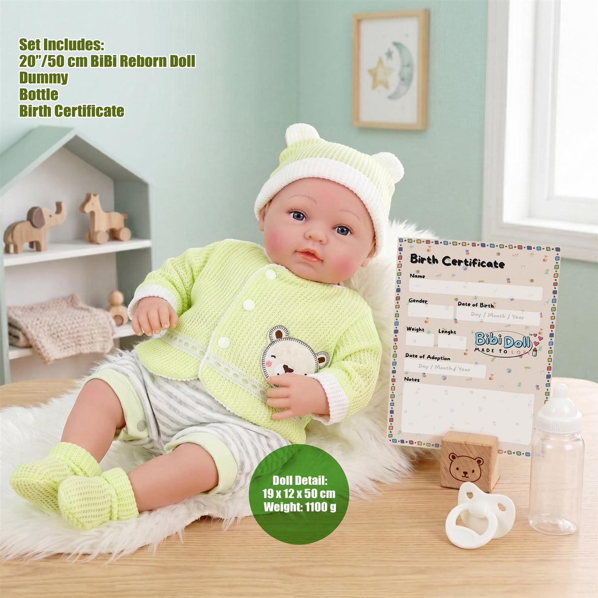 BiBi Doll Reborn Boy "Sunny" (50 cm / 20")