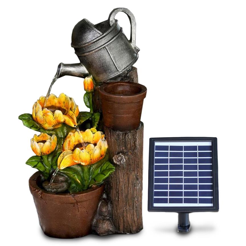 GEEZY Sunflower Solar Water Feature Outdoor With LED