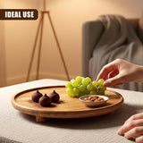 Round Acacia Wood Serving Tray