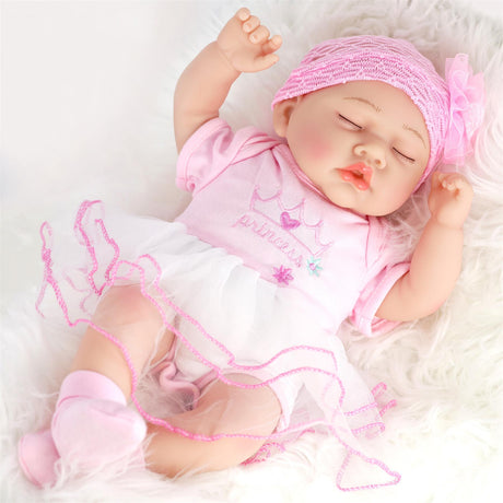 Lifelike Reborn Baby Sleeping Girl Doll 17" by BiBi Doll - UKBuyZone